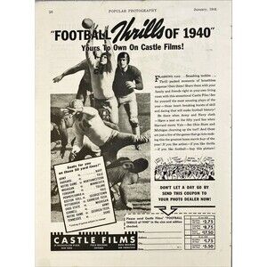 Castle Films "Football Thrills of 1940" Yours to Own Vintage Print Ad 1941